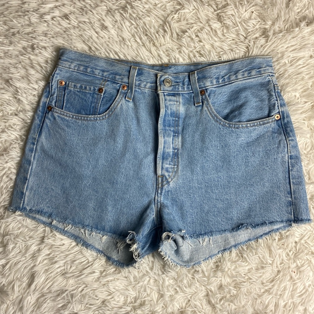 - Levi’s 501 Denim Jean Cut Off Shorts High Rise 31